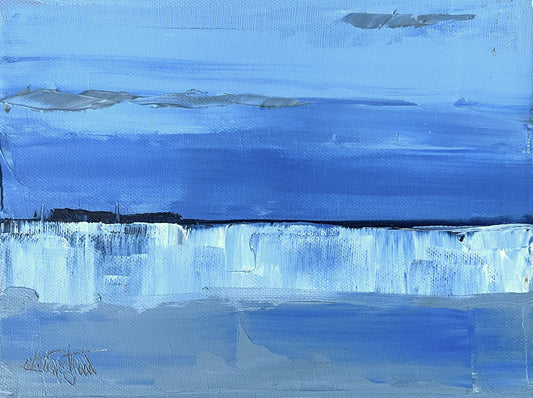 Tegtmeier, Claus, Küstenstreifen, 24 x 18cm, Öl auf Leinwand