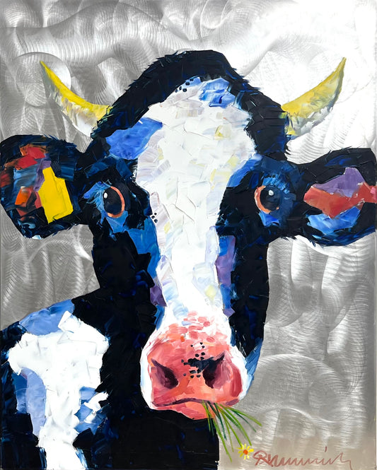 Linnenbrink, Peter, Kuh Lilly, 80 x 100cm, Öl auf Alu