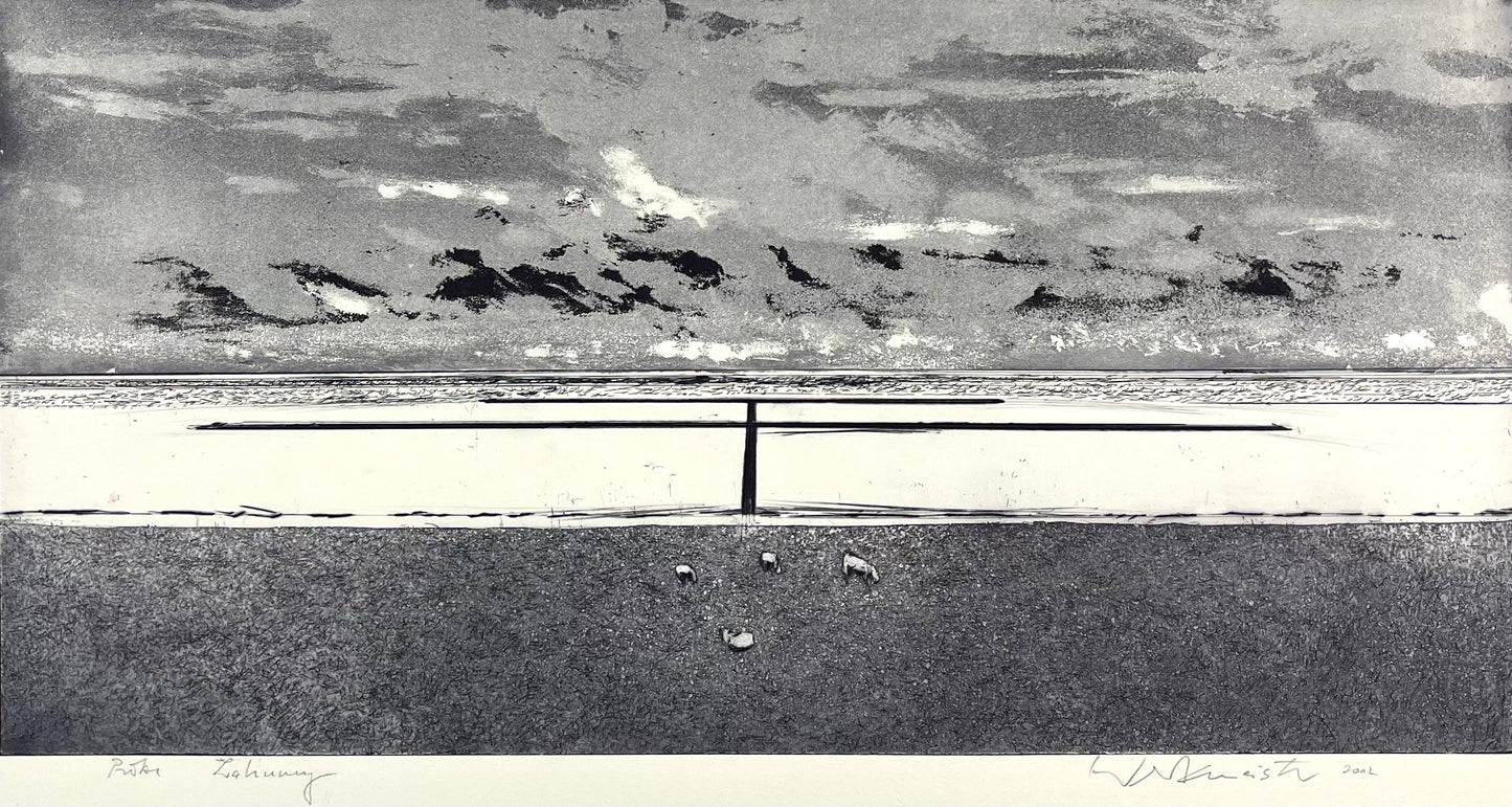 Werkmeister, Wolfgang, Lahnung, 30 x 60cm, Probe, Westküstenzyklus II, Radierung