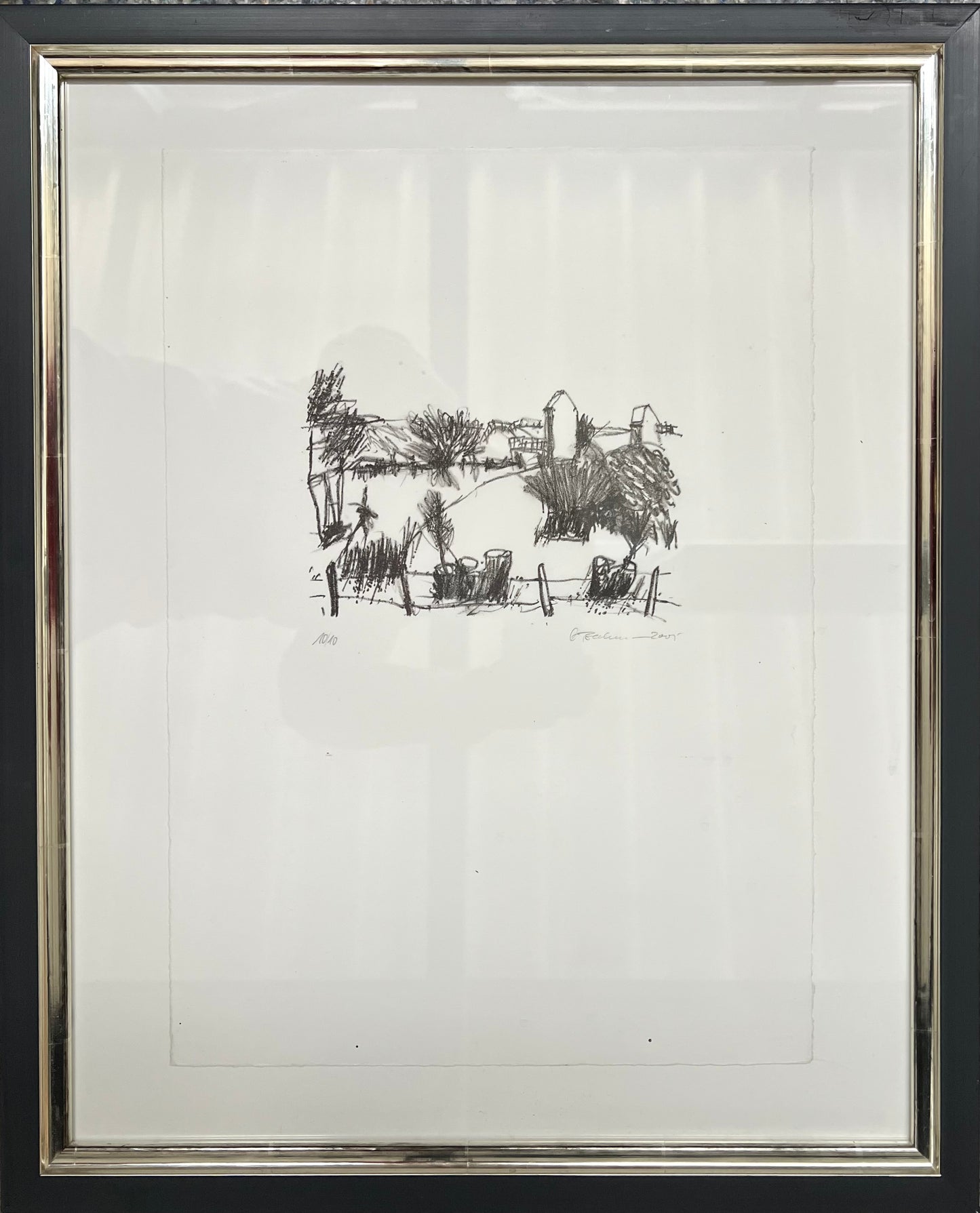 Beckmann, Otto, Landschaft am Fluß, 17 x 12cm, Lithografie