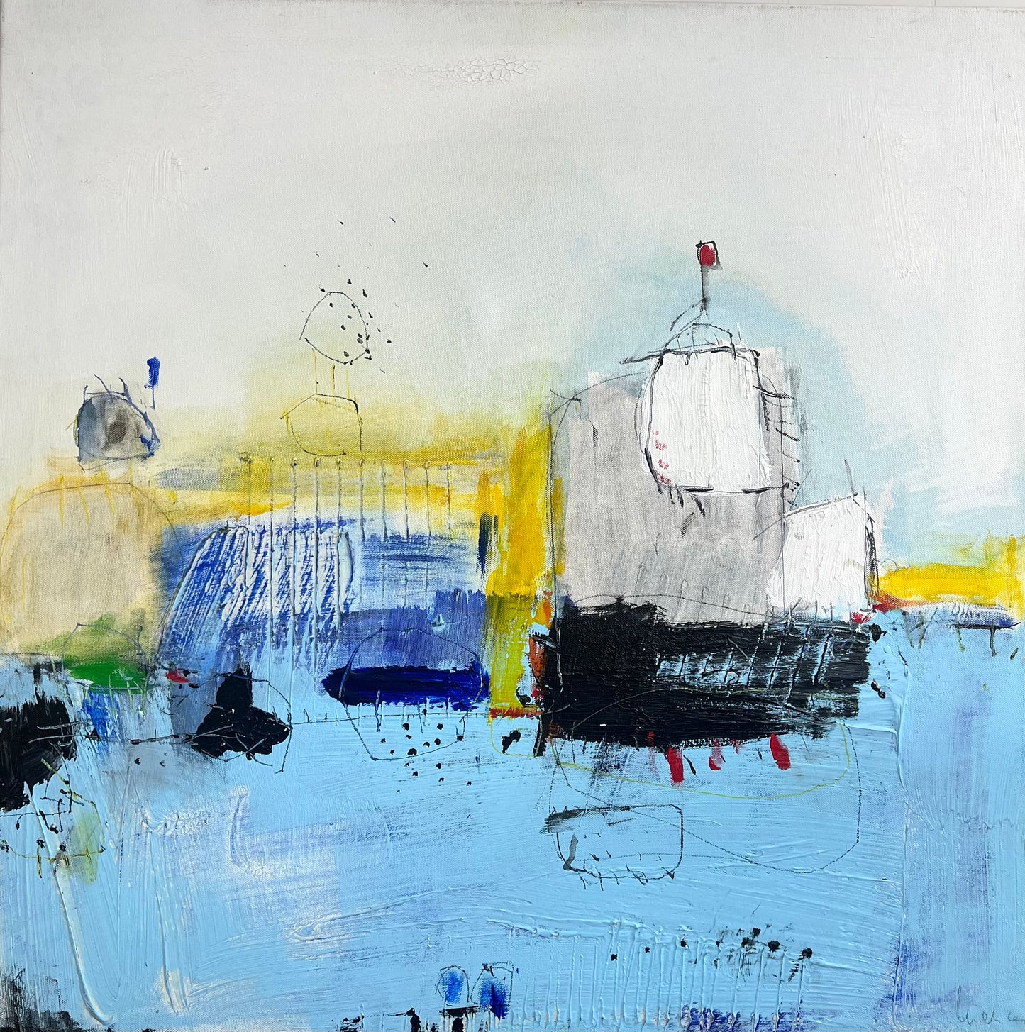 Landsknecht, Willi, Große Stadt, 80 x 80cm, Mischtechnik