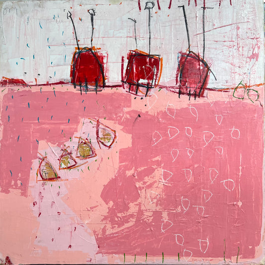 Landsknecht, Willi, Rot 2, 80 x 80cm, Mischtechnik