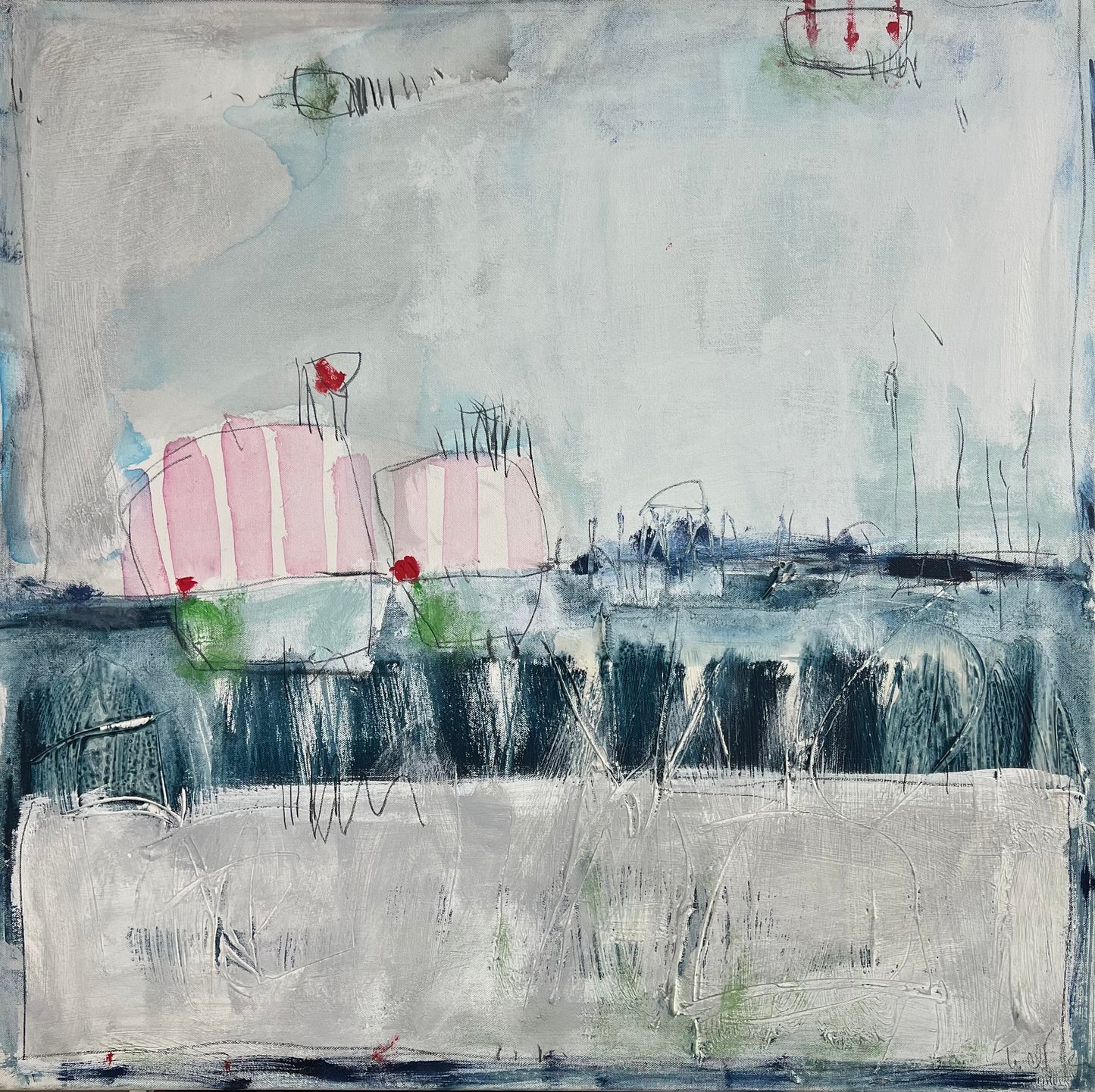 Landsknecht, Willi, Volle Segel, 80 x 80cm, Mischtechnik