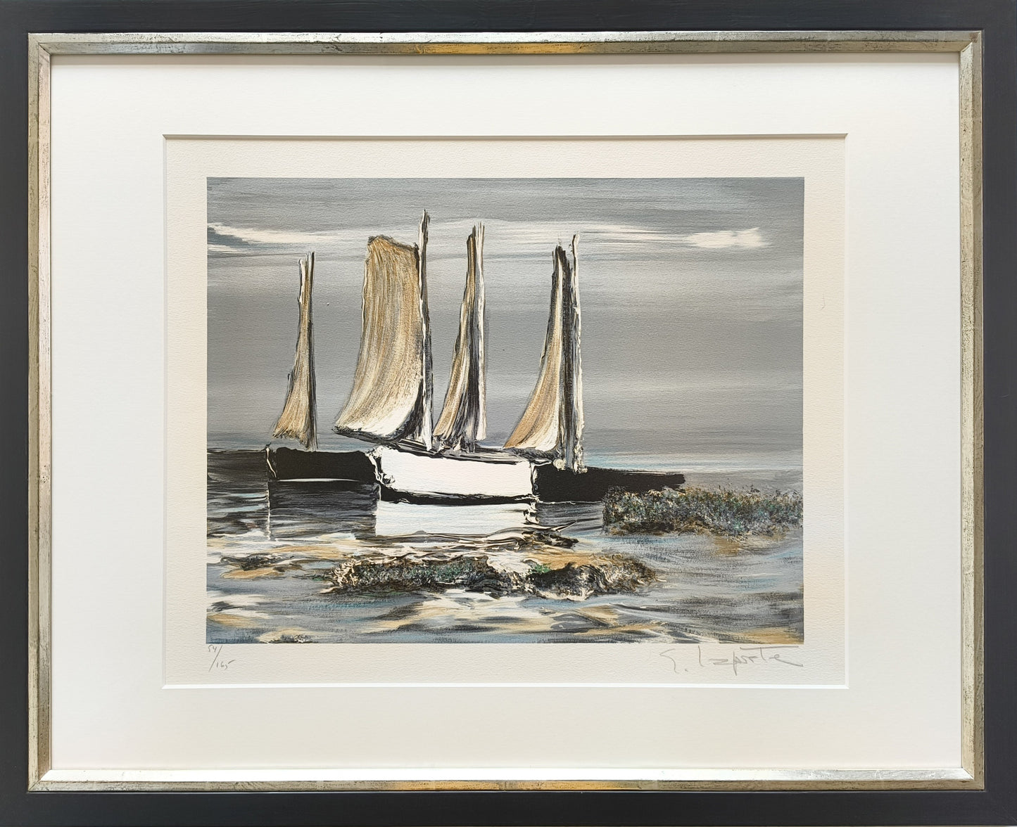 Laporte, George, Retour de Peche, 36 x 46cm, 54/165, Lithografie