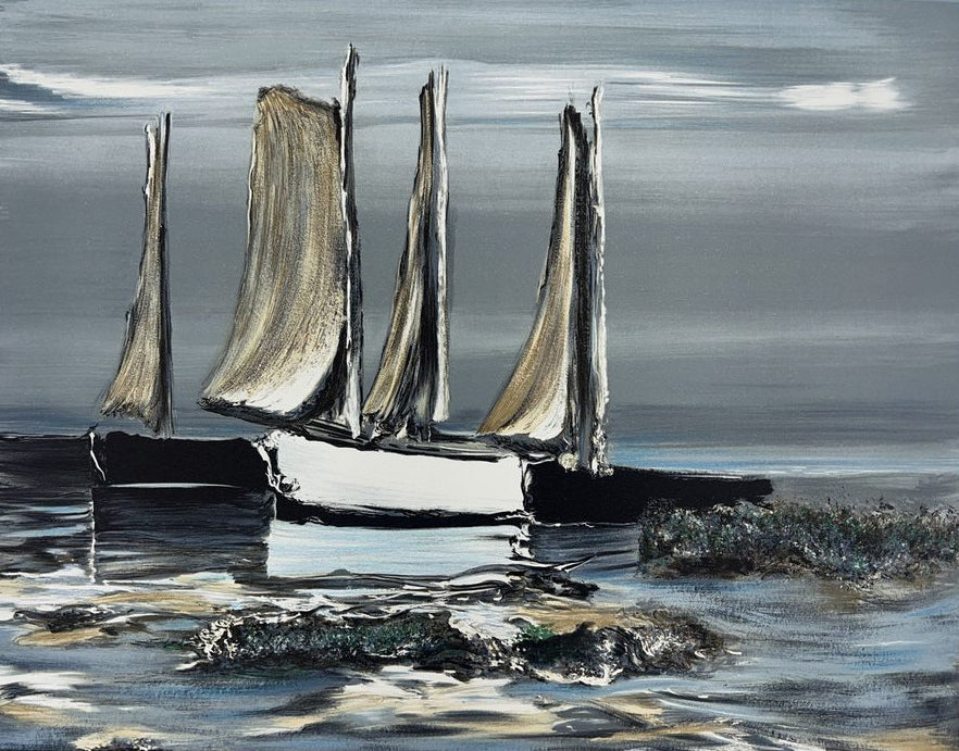 Laporte, George, Retour de Peche, 36 x 46cm, 54/165, Lithografie