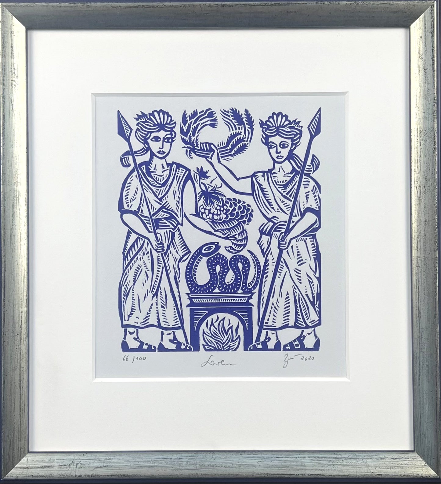 Zwirnmann, Katja, Laren/Kleines Pandämonium, 22,5 x 16,5cm, 66/100, Linolschnitt, 2020