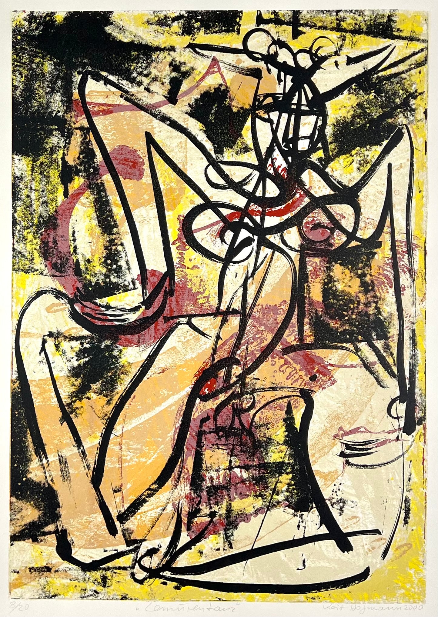 Hofmann, Veit, Lemurentanz, 60 x 42cm, 8/20, Siebdruck, 2000