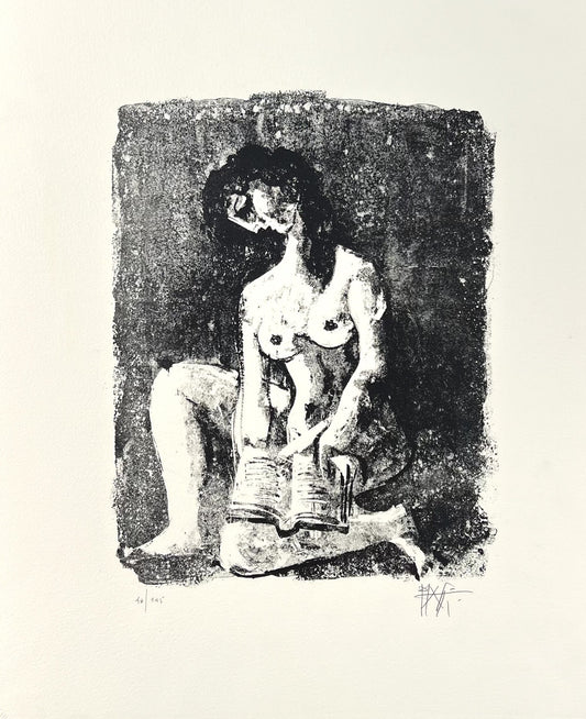 Piatti, Celestino, Lesende, 45 x 37,5cm, 48/145, Lithografie