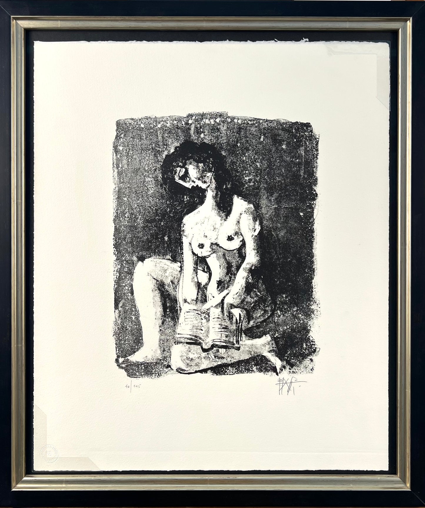 Piatti, Celestino, Lesende, 45 x 37,5cm, 48/145, Lithografie