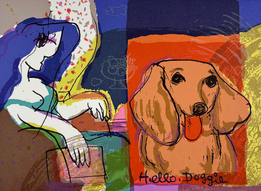 Leu, Michael, Hallo Doggi, 28,5 x 38,5cm, 99/153, Serigrafie