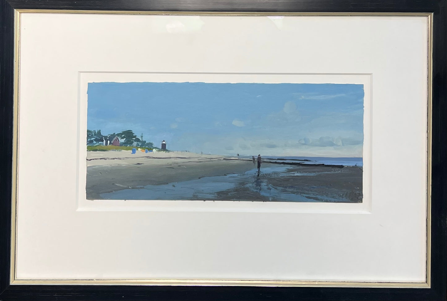 Petermann, Ulf, Leuchtturm Ölhörn, 2012, Unikat, Öl auf Leinwand, 12 x 28 cm