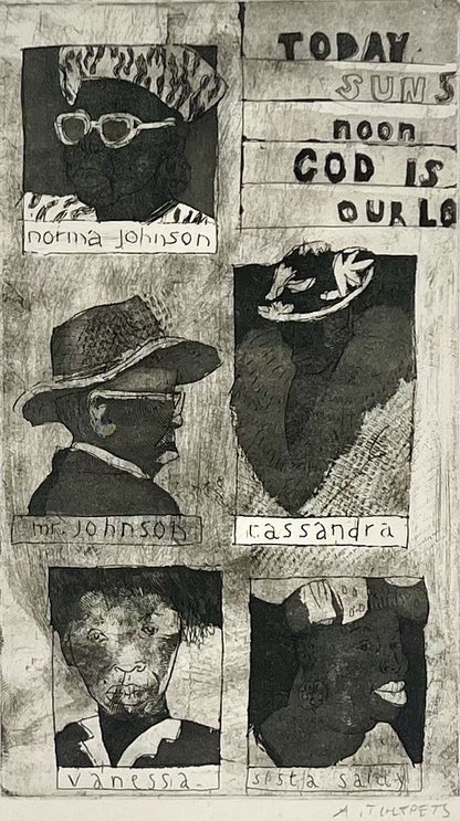 Tchepets, Anja, Leute in Harlem, 20 x 11,5cm, Mischtechnik