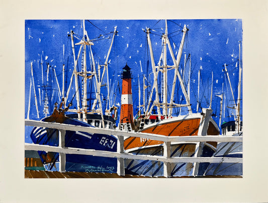 Linnenbrink, Peter, Kutter Hafen, 53 x 73cm, Aquarell