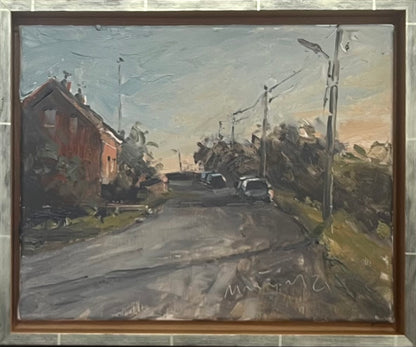 Meinel, Mathias, Altengammer Elbdeich II, 24 x 30cm, Öl auf Leinw., 2021