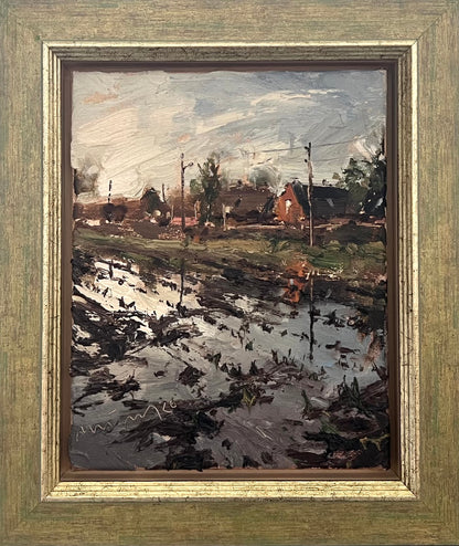 Meinel, Mathias, Am Deich, 30 x 24cm, Öl auf Leinw., 2026