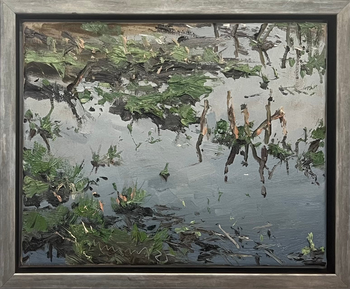 Meinel, Mathias, Pfütze IV, 24 x 30cm, Öl auf Leinw., 2025