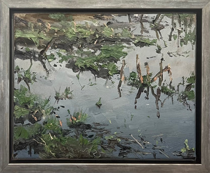 Meinel, Mathias, Pfütze IV, 24 x 30cm, Öl auf Leinw., 2025