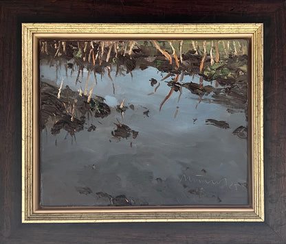 Meinel, Mathias, Pfütze V, 24 x 30cm, Öl auf Leinw., 2025