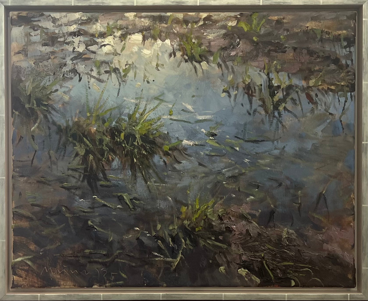 Meinel, Mathias, Pfütze IX, 40 x 50cm, Öl auf Leinw., 2025