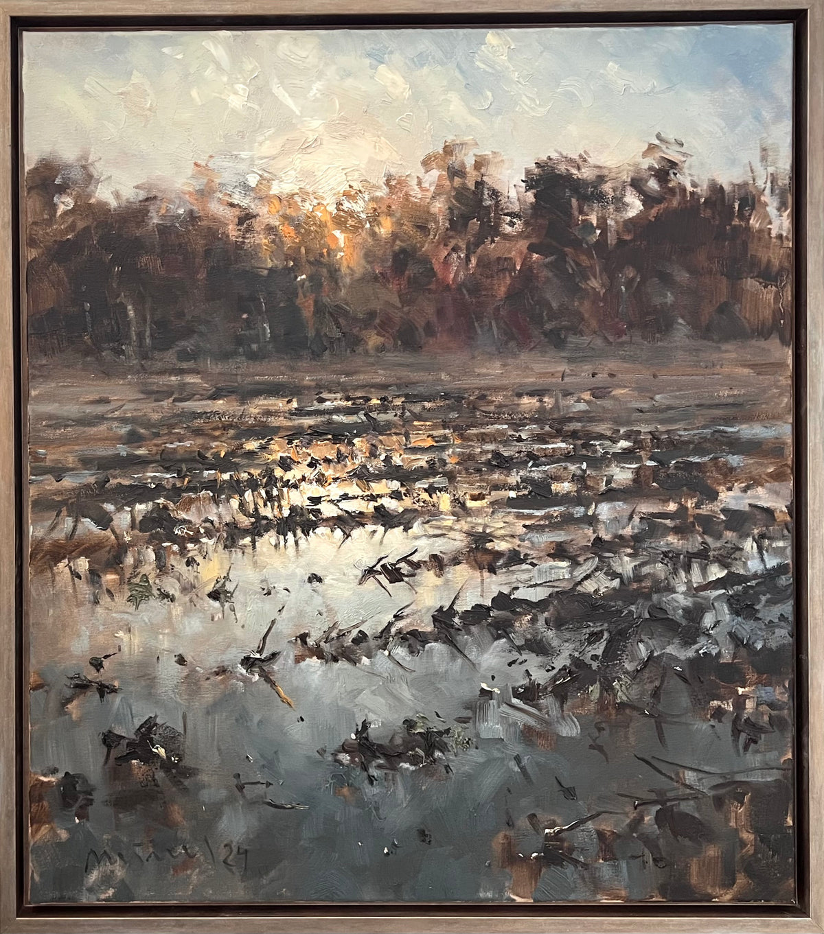 Meinel, Mathias, Ein Tag geht II, 80 x 70cm, Öl auf Leinw., 2024