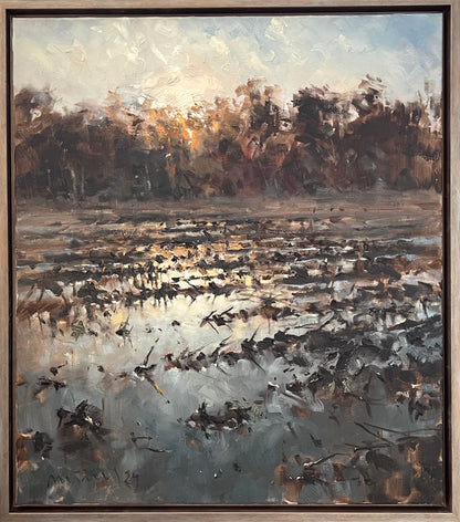 Meinel, Mathias, Ein Tag geht II, 80 x 70cm, Öl auf Leinw., 2024