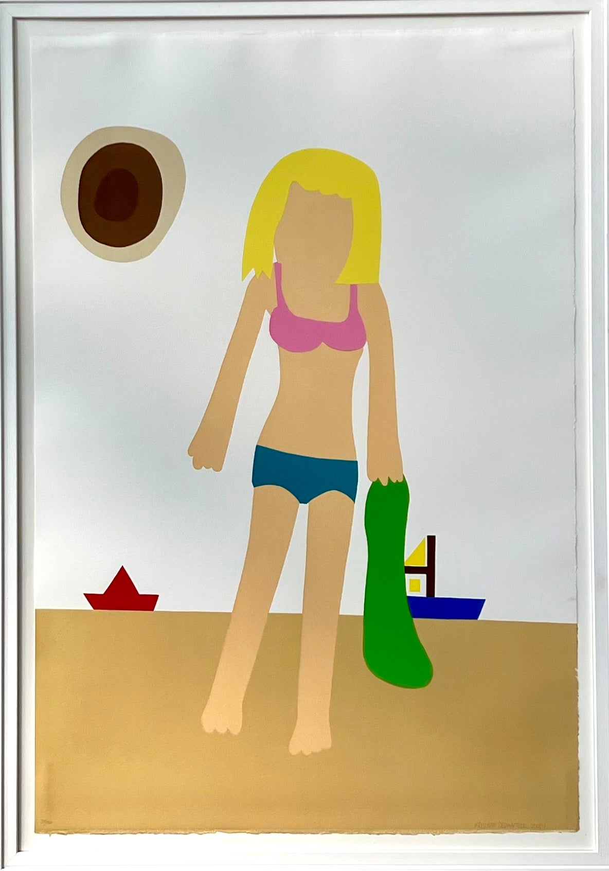 Devantier, Kristian, Mädchen am Strand, 100 x 70cm, 34/150, Lithografie