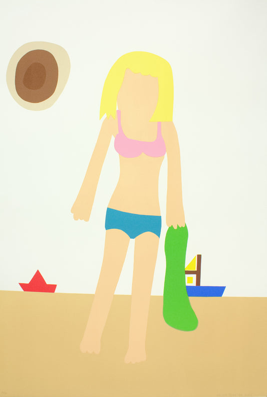 Devantier, Kristian, Mädchen am Strand, 100 x 70cm, 34/150, Lithografie