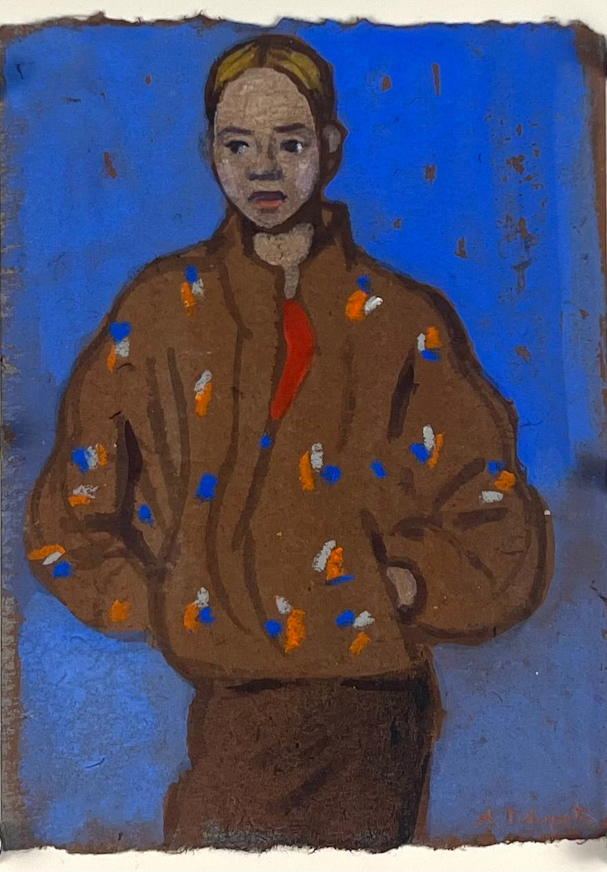 Tchepets, Anja, Mädchen in Hamburg, 22,5 x 17cm, Gouache
