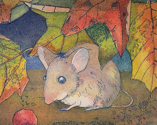 Votteler, Jutta, Mäuschen, 12 x 14,8cm, 59/150, Farbradierung