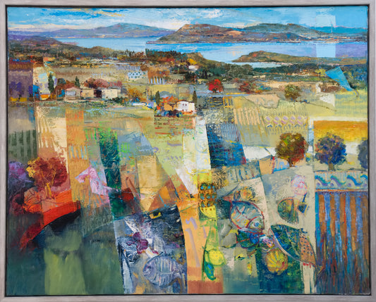 Malfer, Mario, Meeresbucht und Inseln, 80 x 100cm, Öl auf Leinwand