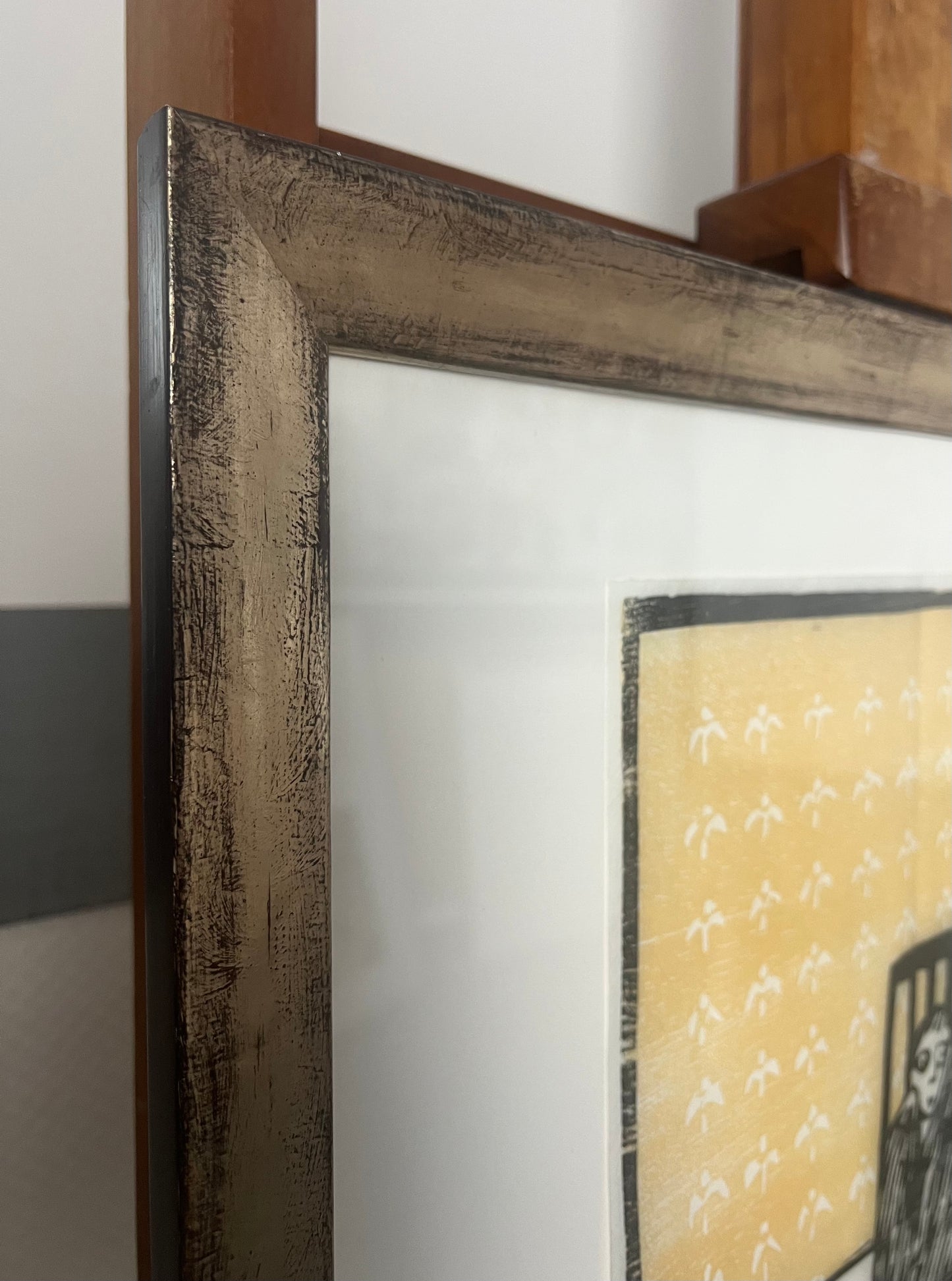 Knortz, Manuel, Mann auf Stuhl, 31 x 30cm, Holzschnitt