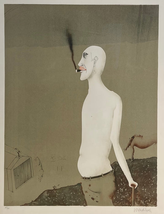Wunderlich, Paul, Mann mit Zigarette, 75 x 57cm, 16/95, Farblithografie