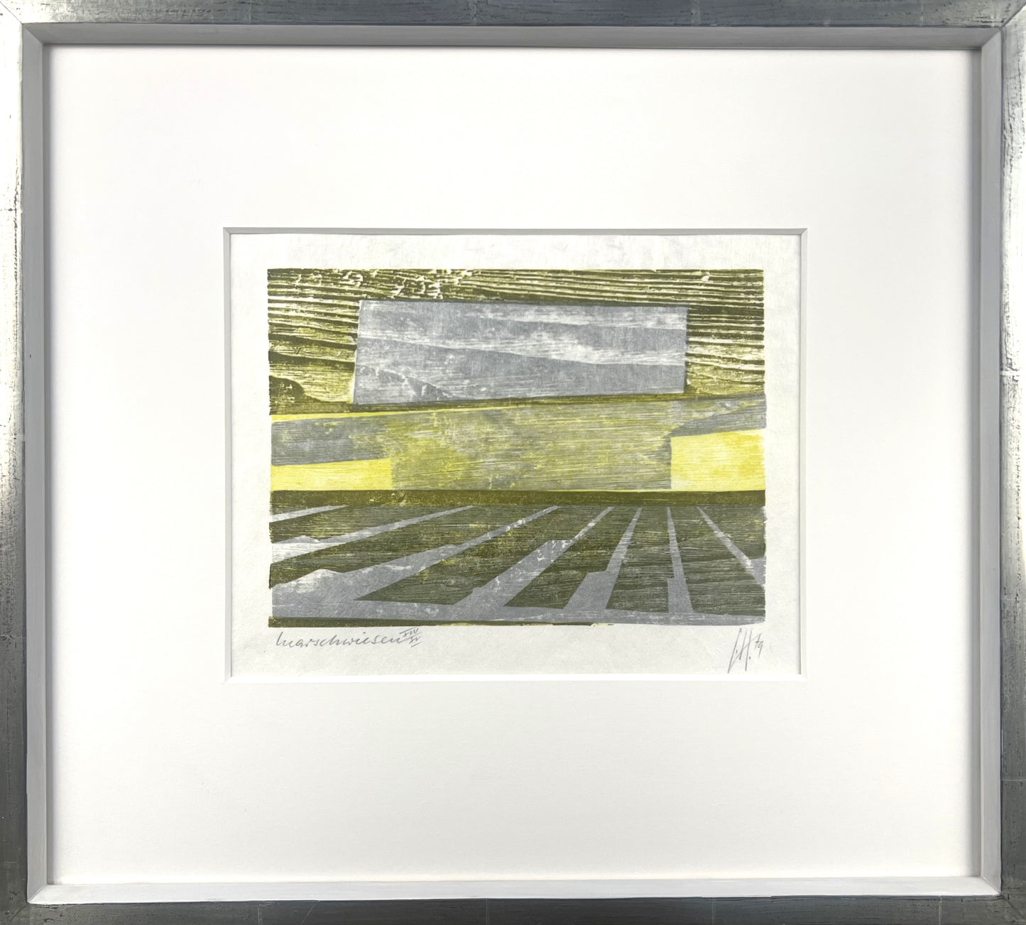 Hermanns, Gerhard, Marschwiesen, 14 x 20cm,  XII/XV, Holzschnitt, 1979