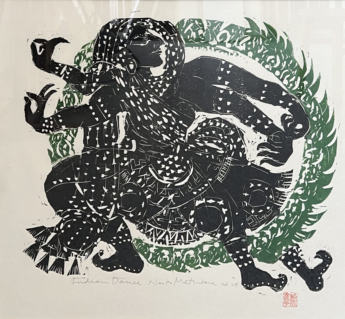 Matsubara, Naoko, Indian Dance, 45 x 54cm, Holzschnitt