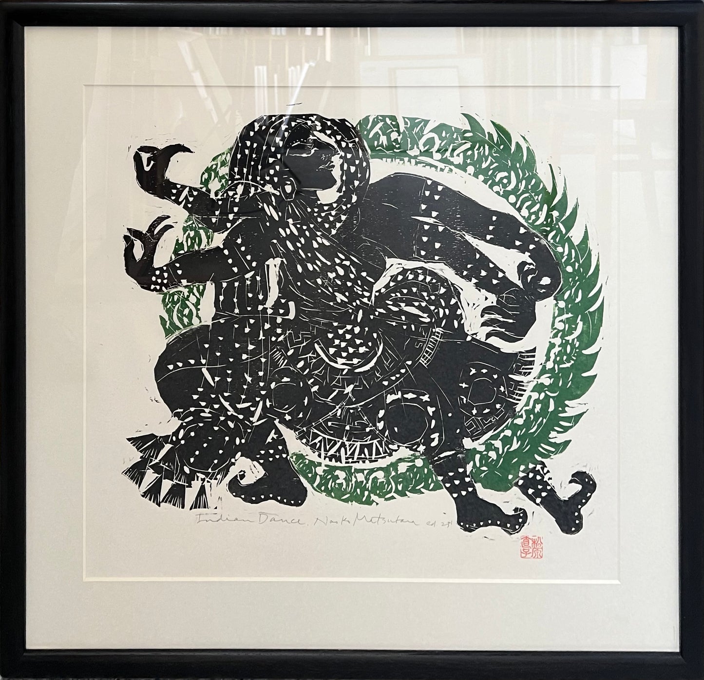Matsubara, Naoko, Indian Dance, 45 x 54cm, Holzschnitt