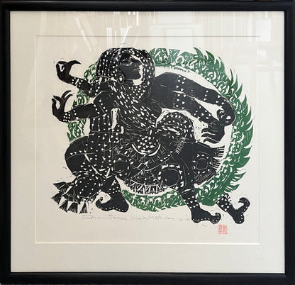 Matsubara, Naoko, Indian Dance, 45 x 54cm, Holzschnitt