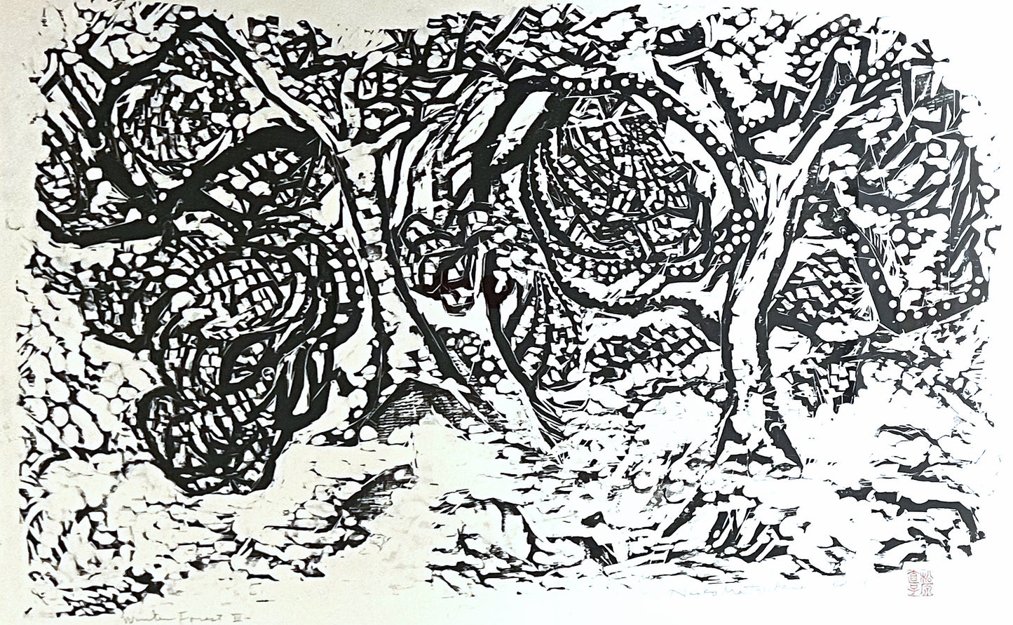 Matsubara, Naoko, Winter Forest III, 53 x 88cm, Holzschnitt
