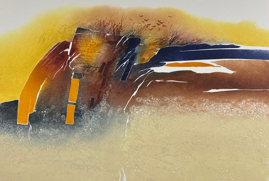 Méan, Francis, Land des Propheten, 43,5 x 63,5cm, 42/95, Farbradierung