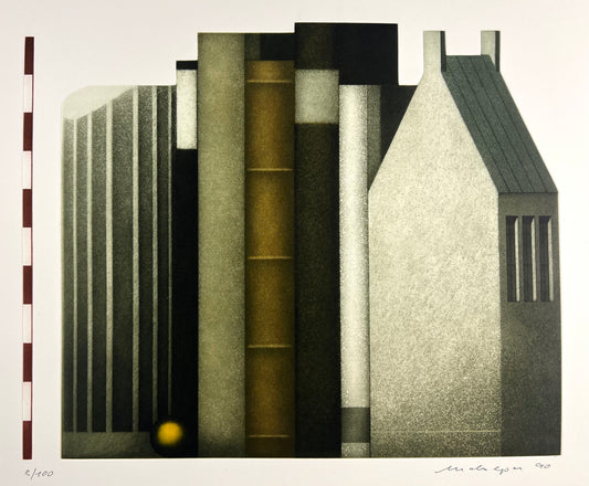 Meckseper, Friedrich, Vertikales Stillleben, 28 x 35cm, 8/100, Radierung, 1990