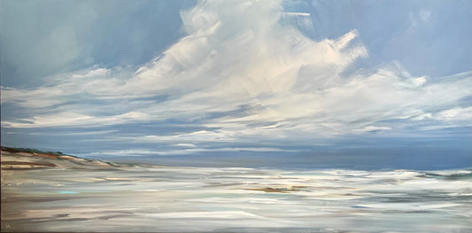Ramm, Ines, Meer Wolken, 80 x 160cm, Acrylgemälde