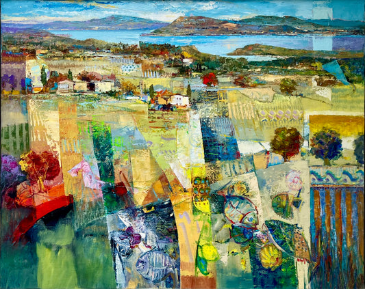 Malfer, Mario, Meeresbucht und Inseln, 80 x 100cm, Öl auf Leinwand