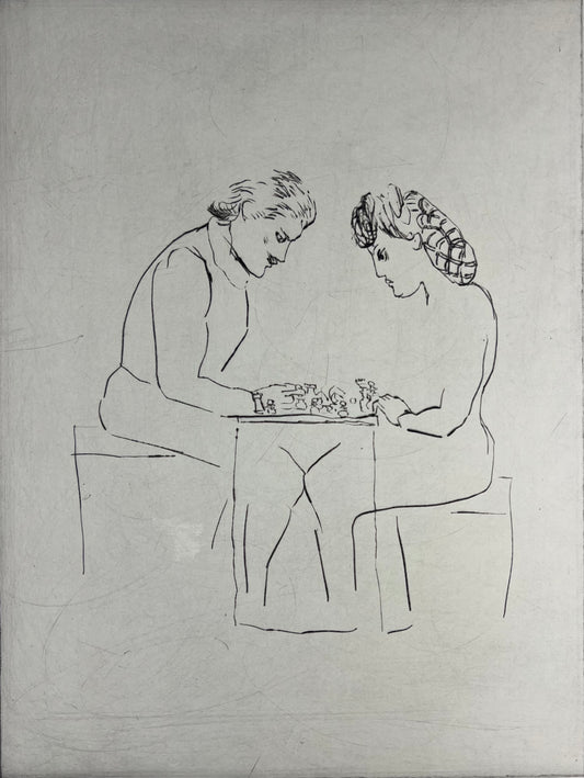 Metzkes, Harald, Schachspieler, Radierung