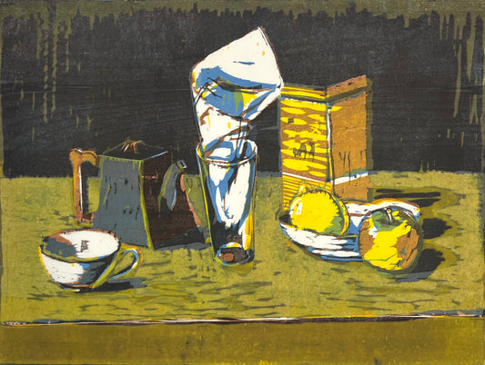 Metzkes, Harald, Stillleben, 45 x 60cm, Farbholzschnitt