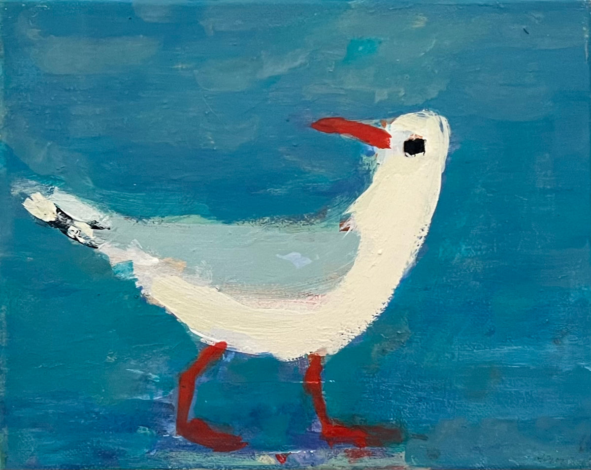 Hansen, Ulrike, Möwe blau, 24 x 30cm, Eitempera auf Leinwand, 2026