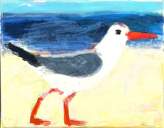 Hansen, Ulrike, Möwe läuft, 24 x 30cm, Eitempera, 2025
