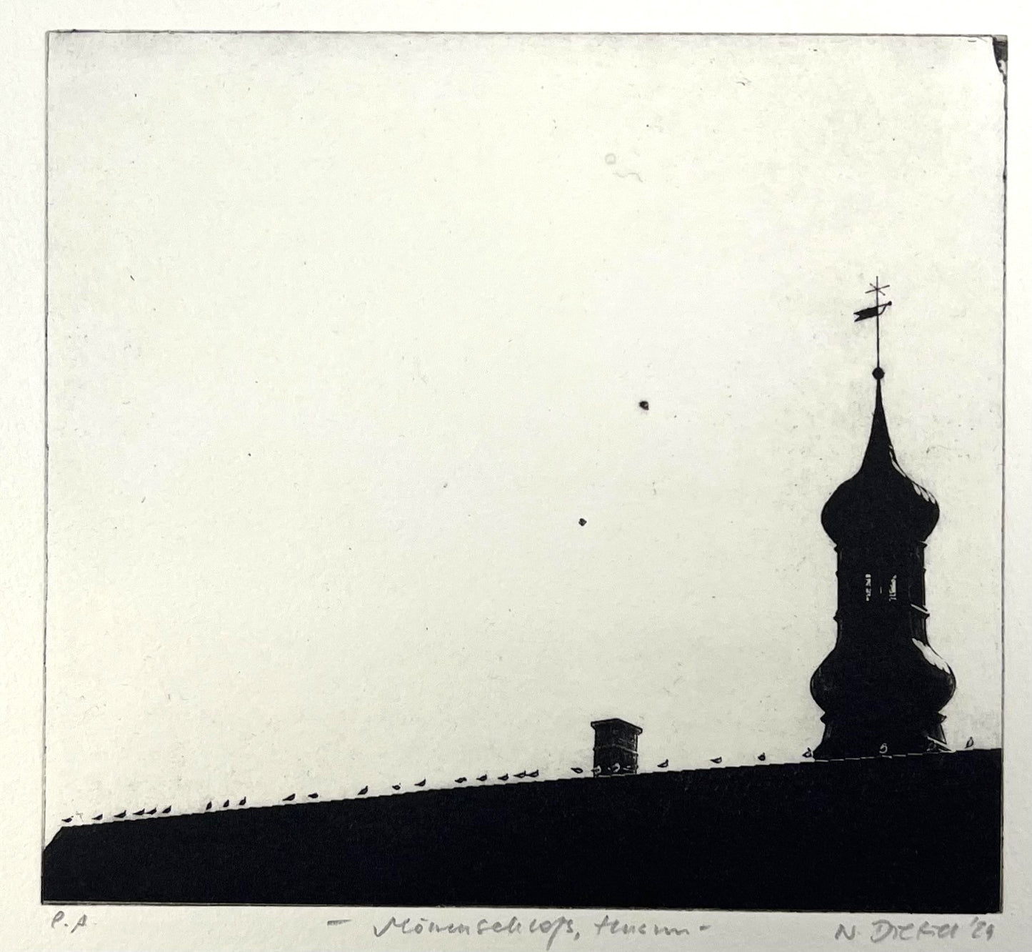 Dietrich, Nadine, Möwenschloss Husum, 13,5 x 15cm, 1/50, Photopolymer Etching