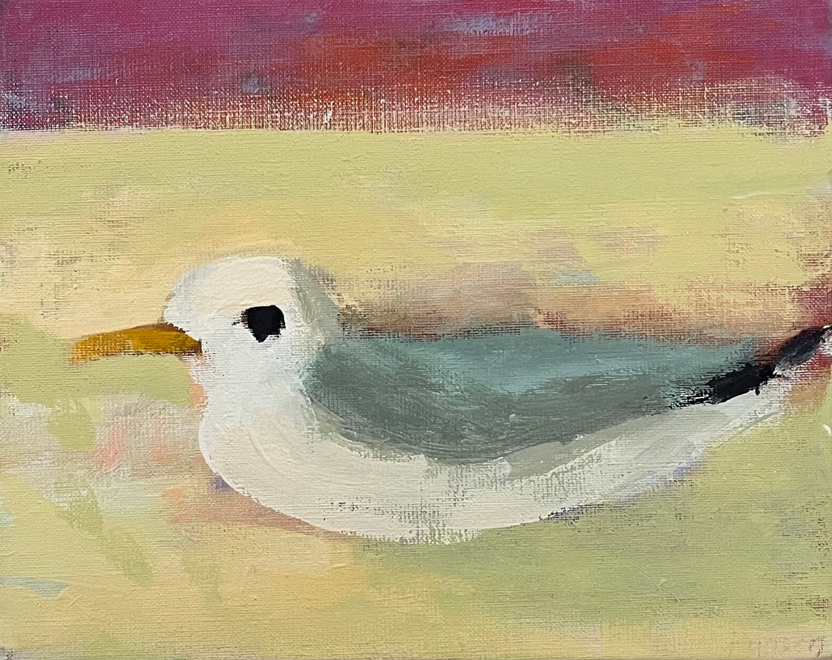 Hansen, Ulrike, Möwe ruht aus, 24 x 30cm, Eitempera auf Leinwand, 2026