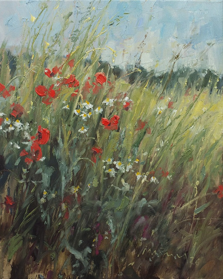 Meinel, Mathias, Mohn und Kamille V, 50 x 40cm, Öl auf Leinw., 2026
