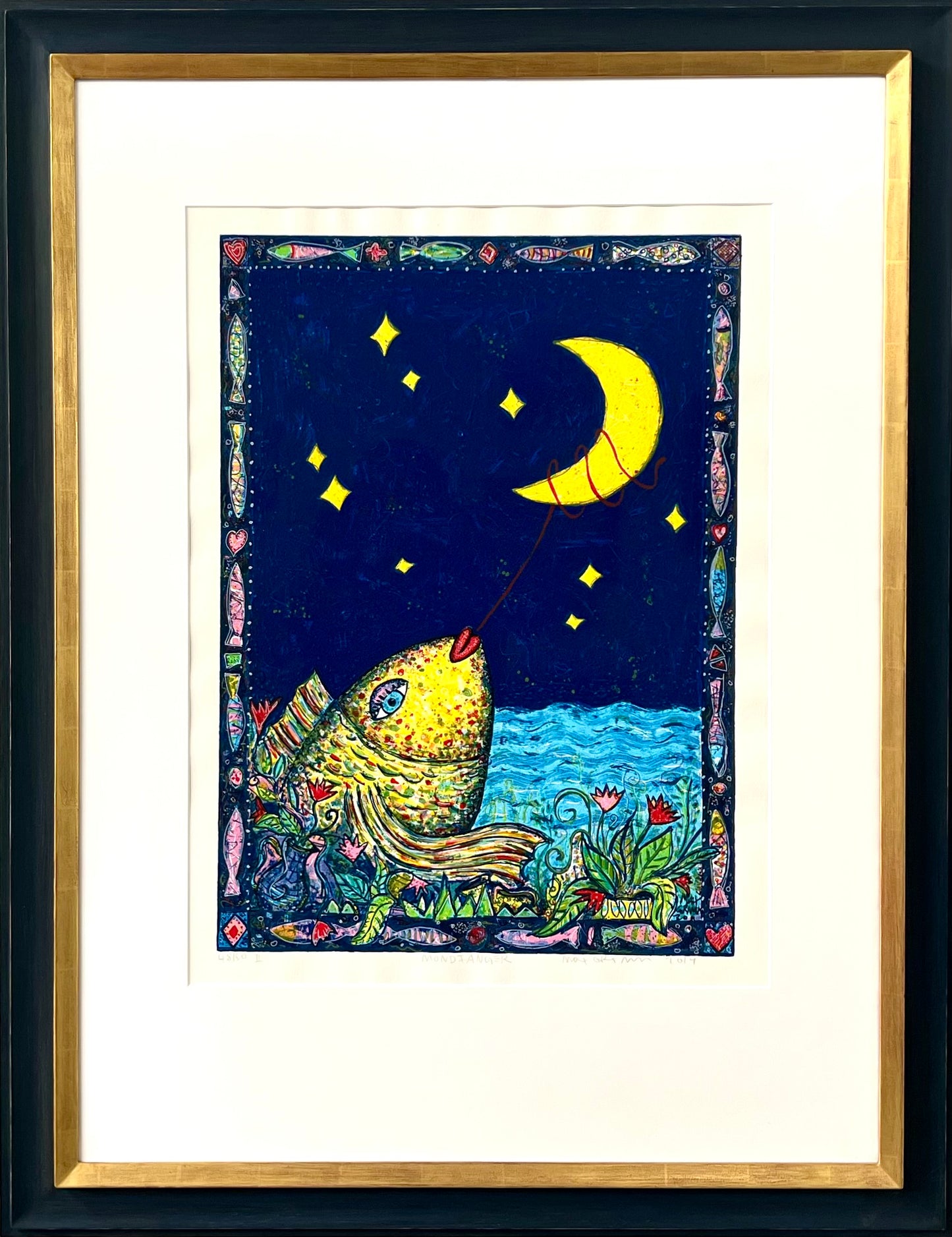 Grimm, Max, Mondfänger, 70 x 50cm, 48/50 II, Siebdruck, 2014