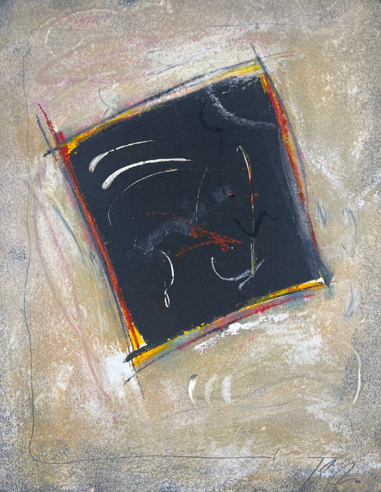 Moro, Jean Paul, Informel I (schw. Viereck), 31,5 x 25cm, Carborundum Radierung